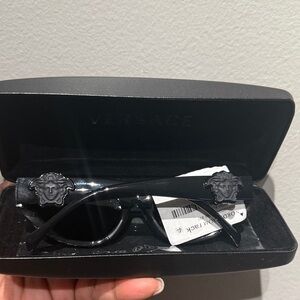 Versace Black Sunglasses with Medusa Detail